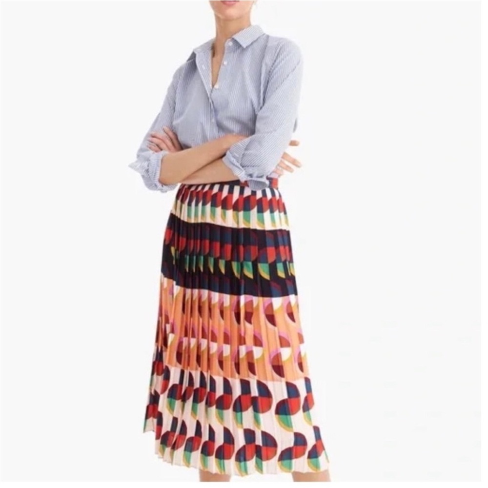 J. Crew pleated Geo print skirt Sz 0